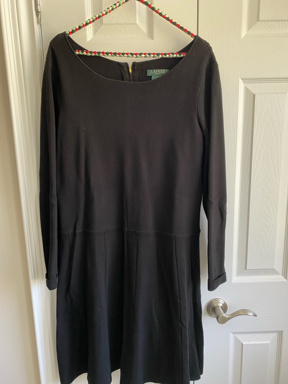 Ralph Lauren Black Long Sleeve Scoop Neck Dress